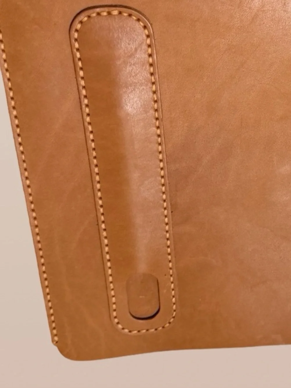 Brown Leather iPad Pro 13” or Smaller Sleeve Case with Pencil Holder Stitched